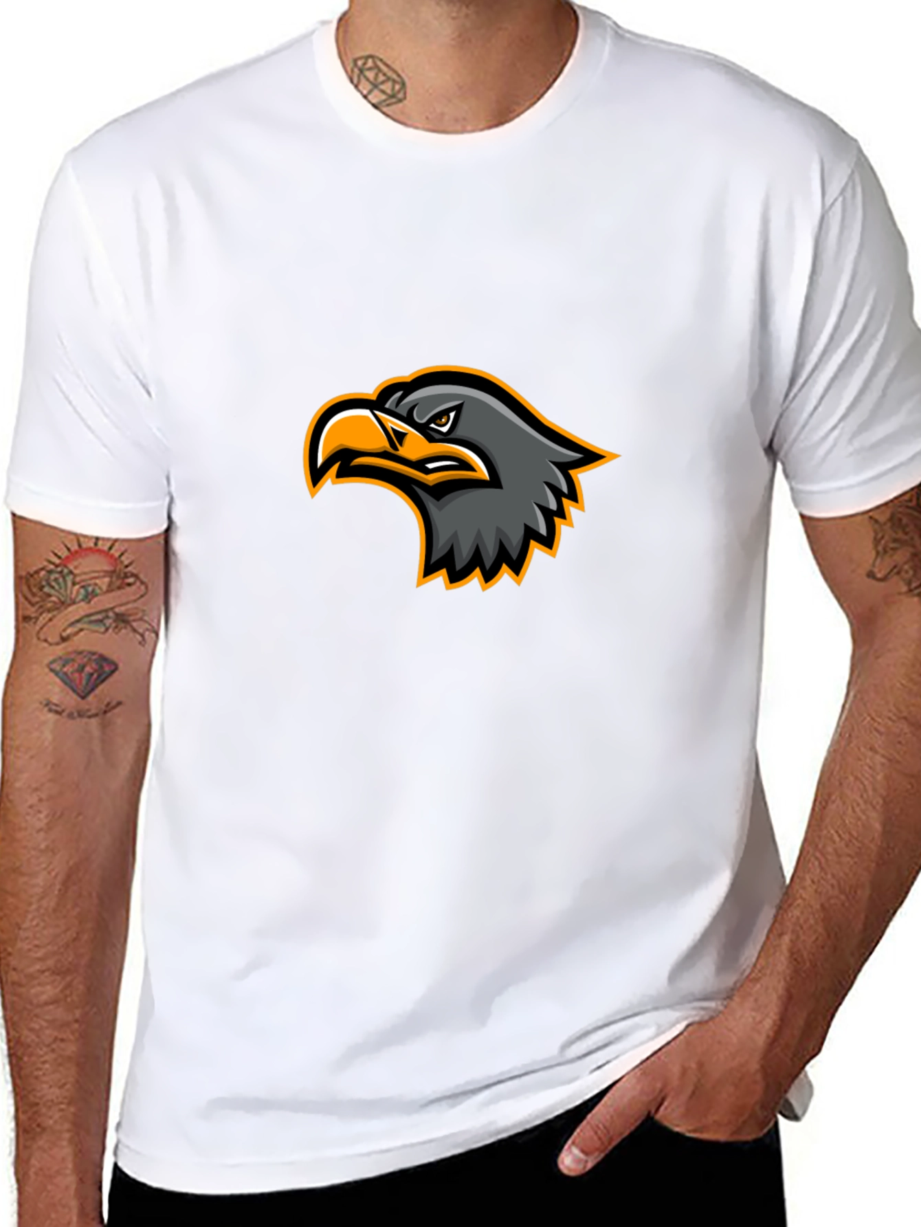 Black T-Shirt with Eagle Graphic