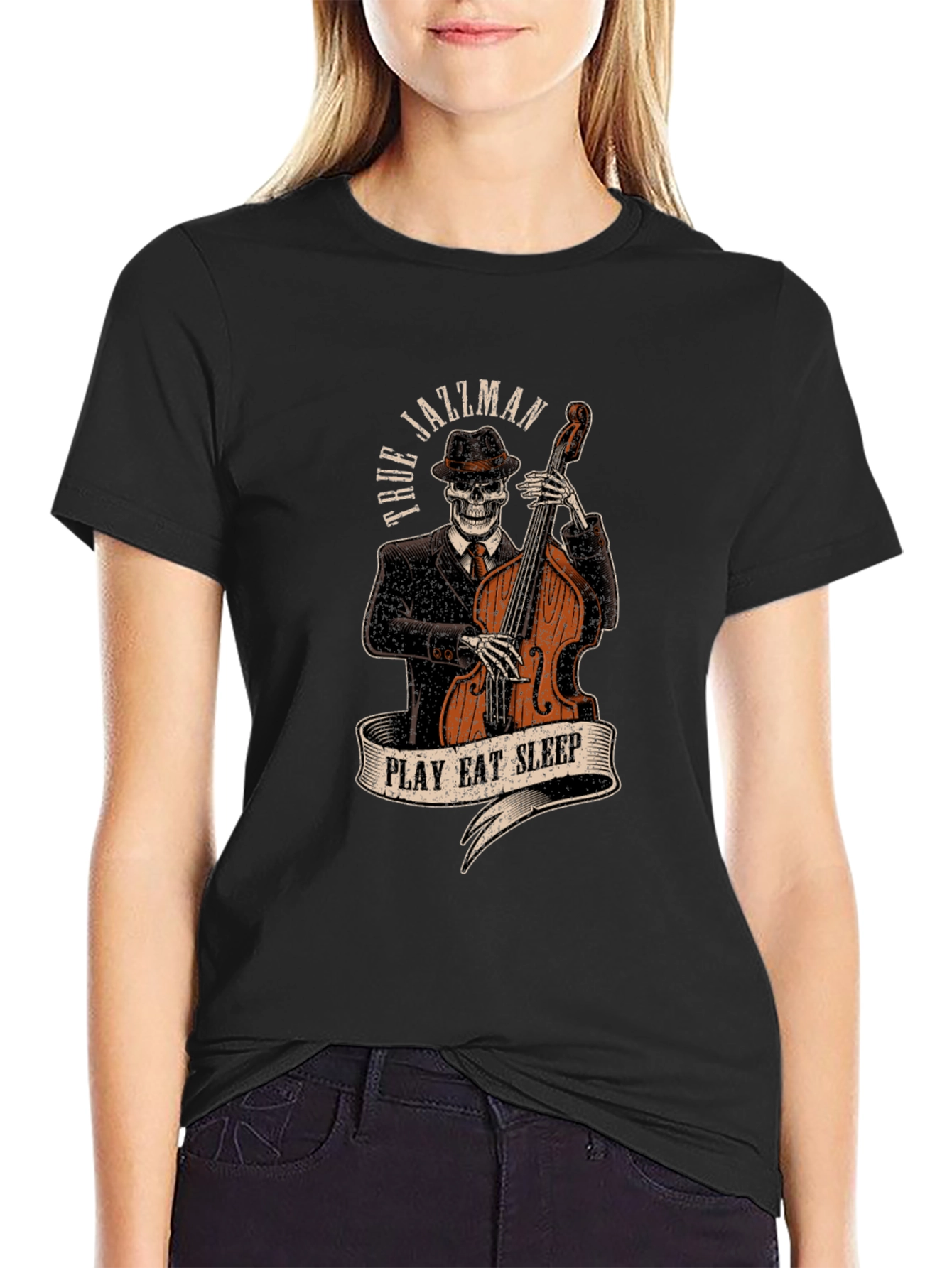 True Jazzman Skeleton Graphic T-Shirt