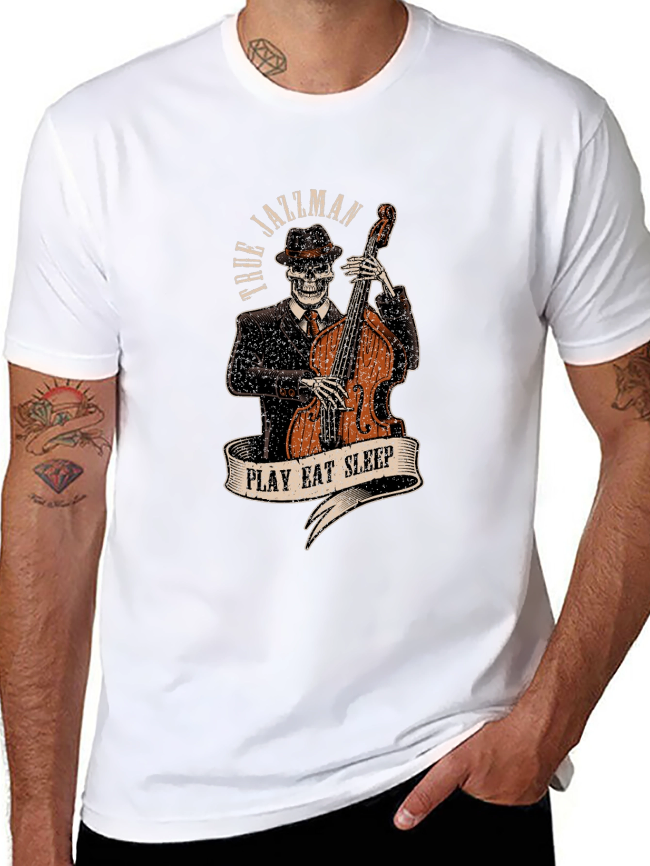 True Jazzman Skeleton Graphic T-Shirt