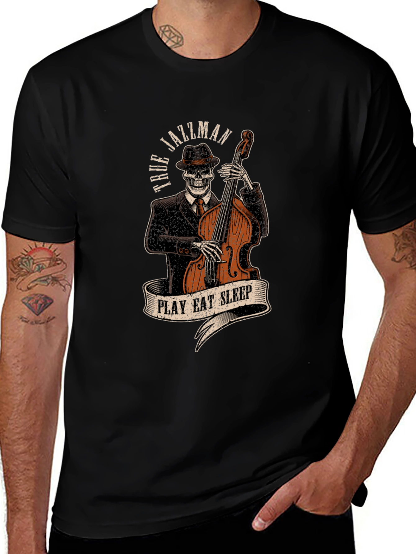 True Jazzman Skeleton Graphic T-Shirt