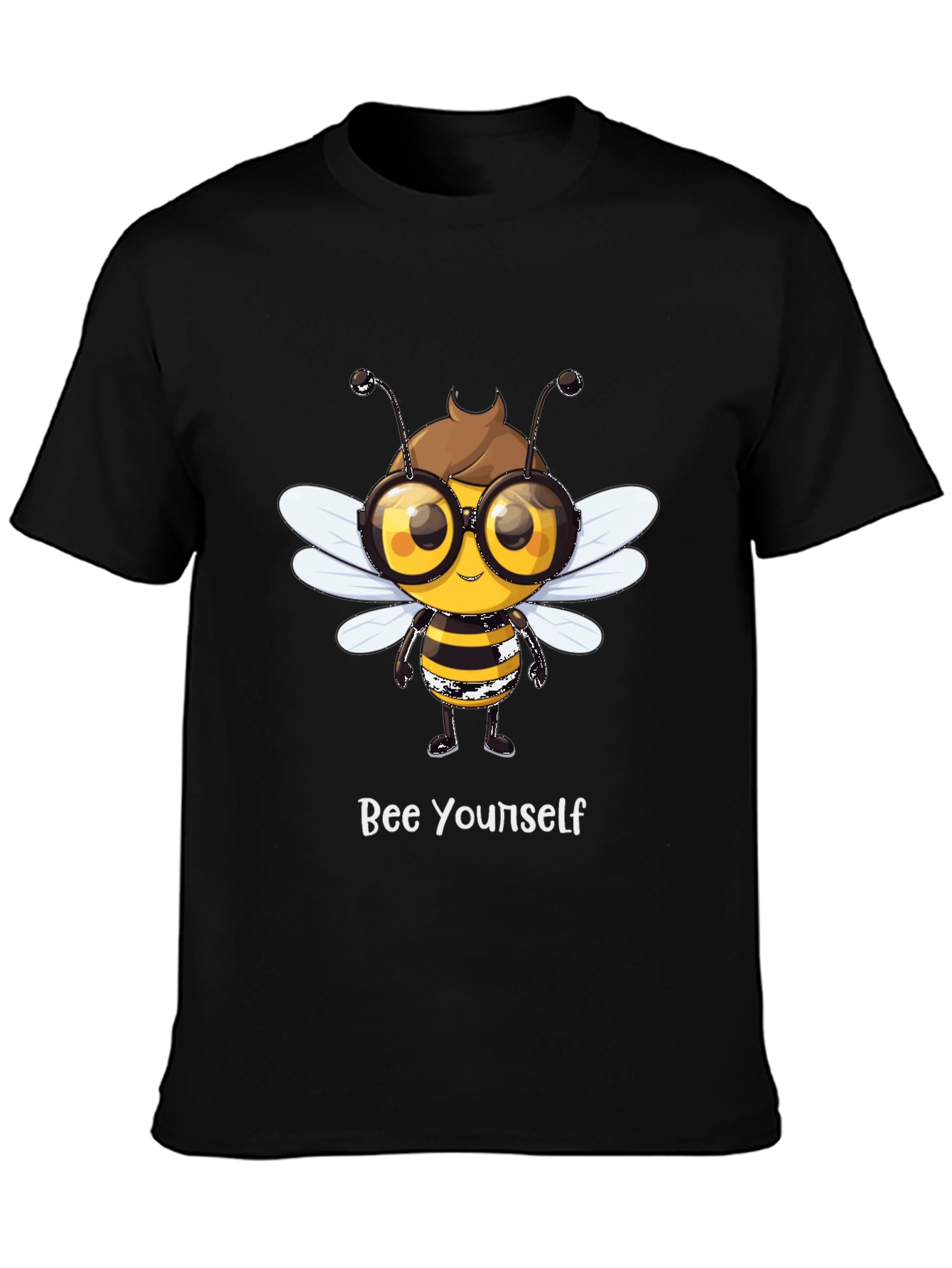 Bee Yourself Graphic T-Shirt - Stylish Black Tee