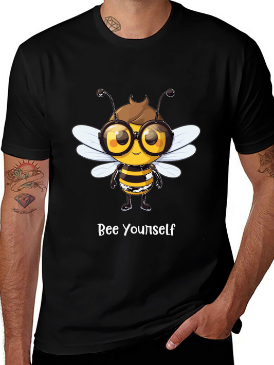 Bee Yourself Graphic T-Shirt - Stylish Black Tee
