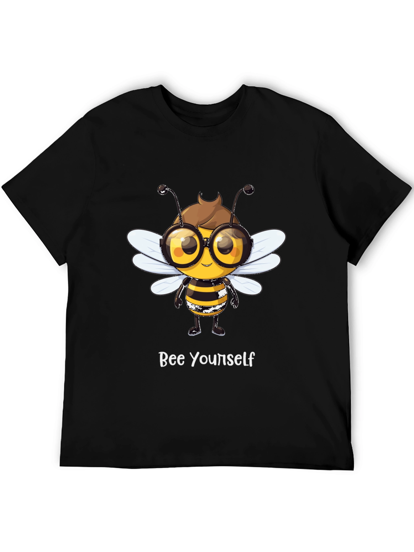 Bee Yourself Graphic T-Shirt - Stylish Black Tee