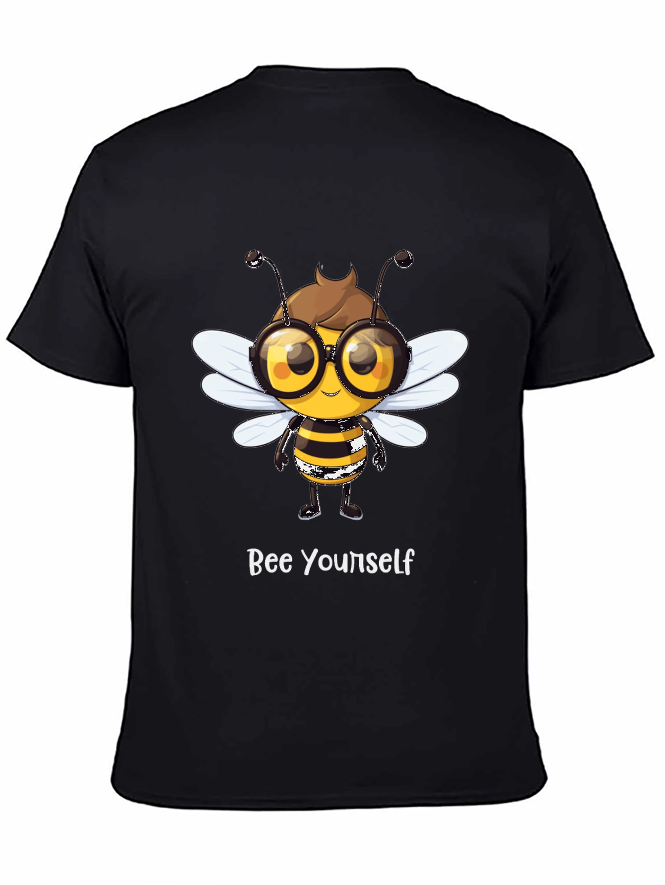 Bee Yourself Graphic T-Shirt - Stylish Black Tee