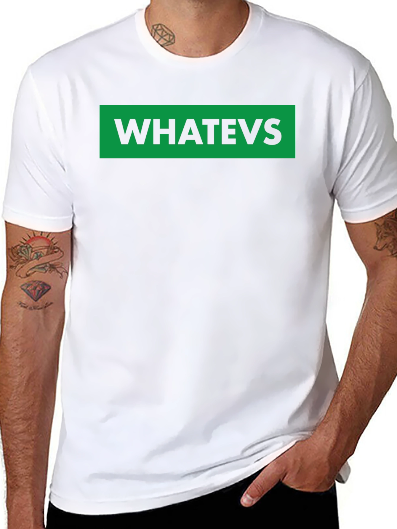 Whatevs Green Box Black T-Shirt