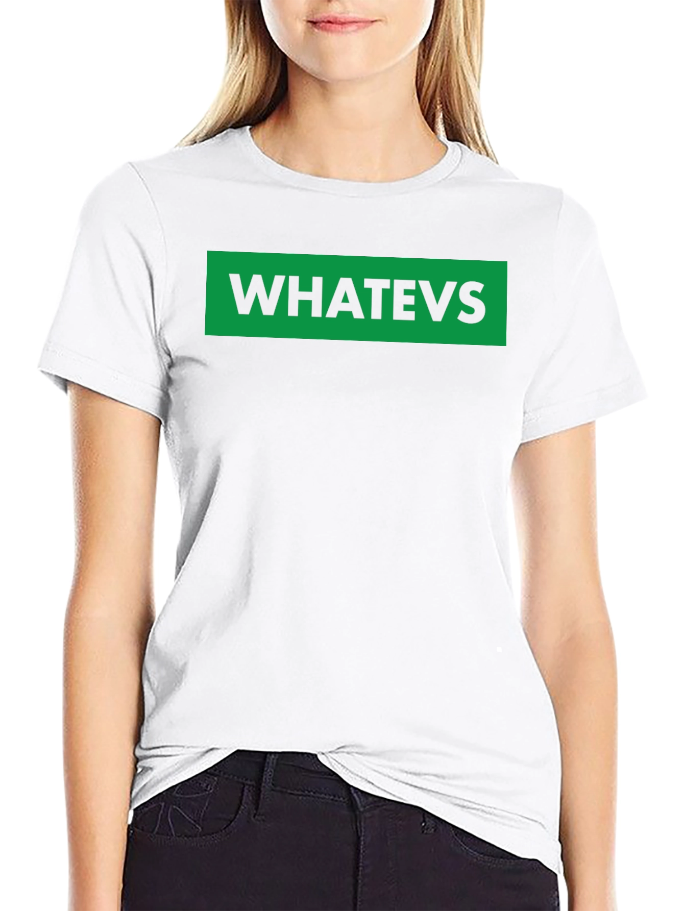 Whatevs Green Box Black T-Shirt