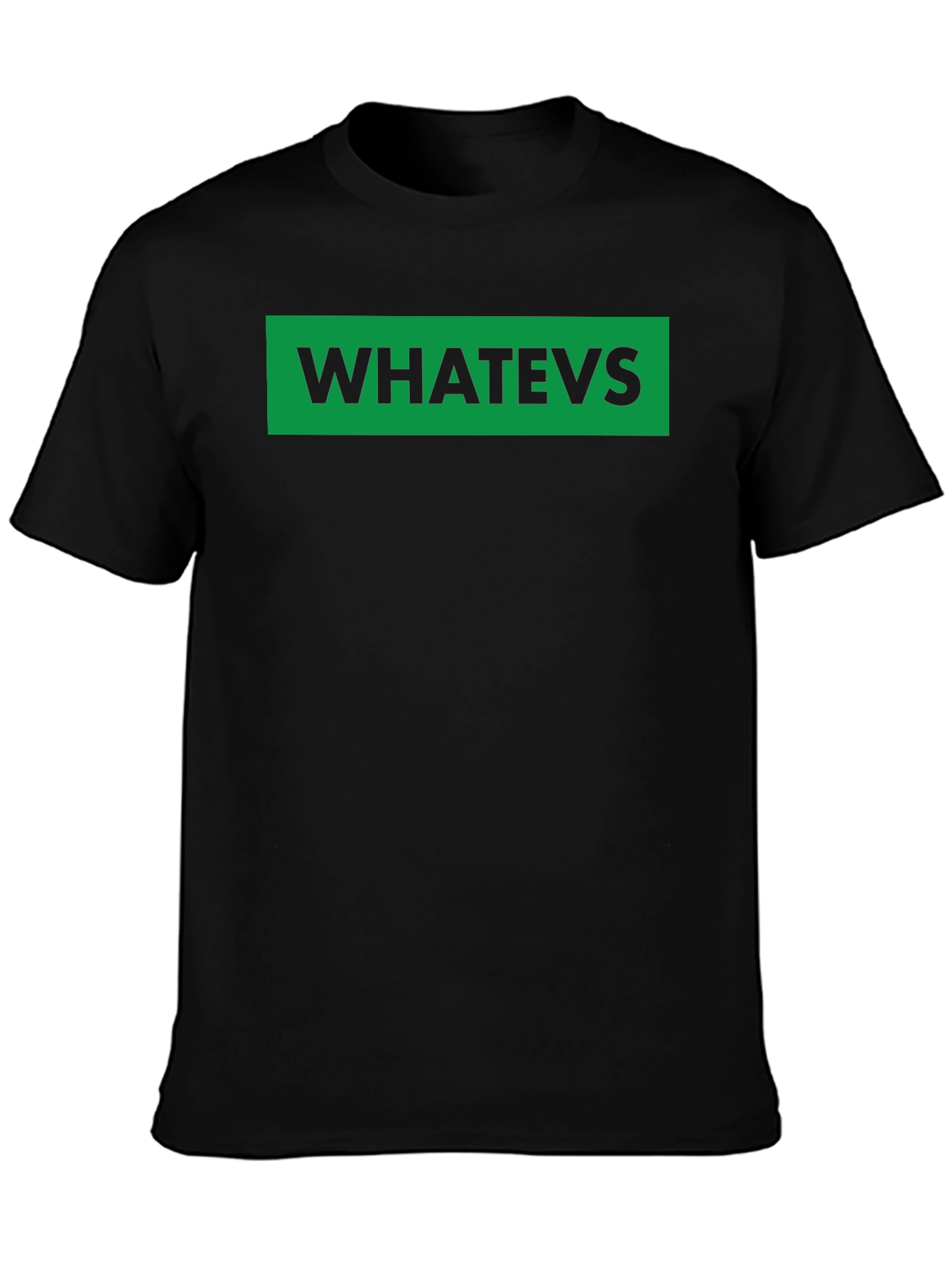 Whatevs Green Box Black T-Shirt