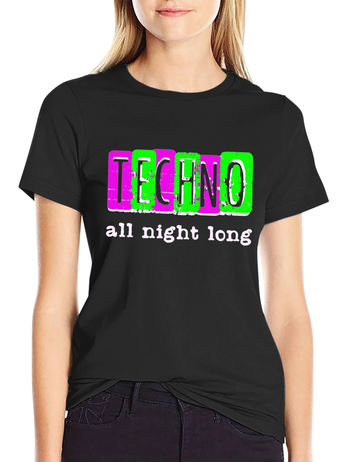 Techno All Night Long Graphic Tee