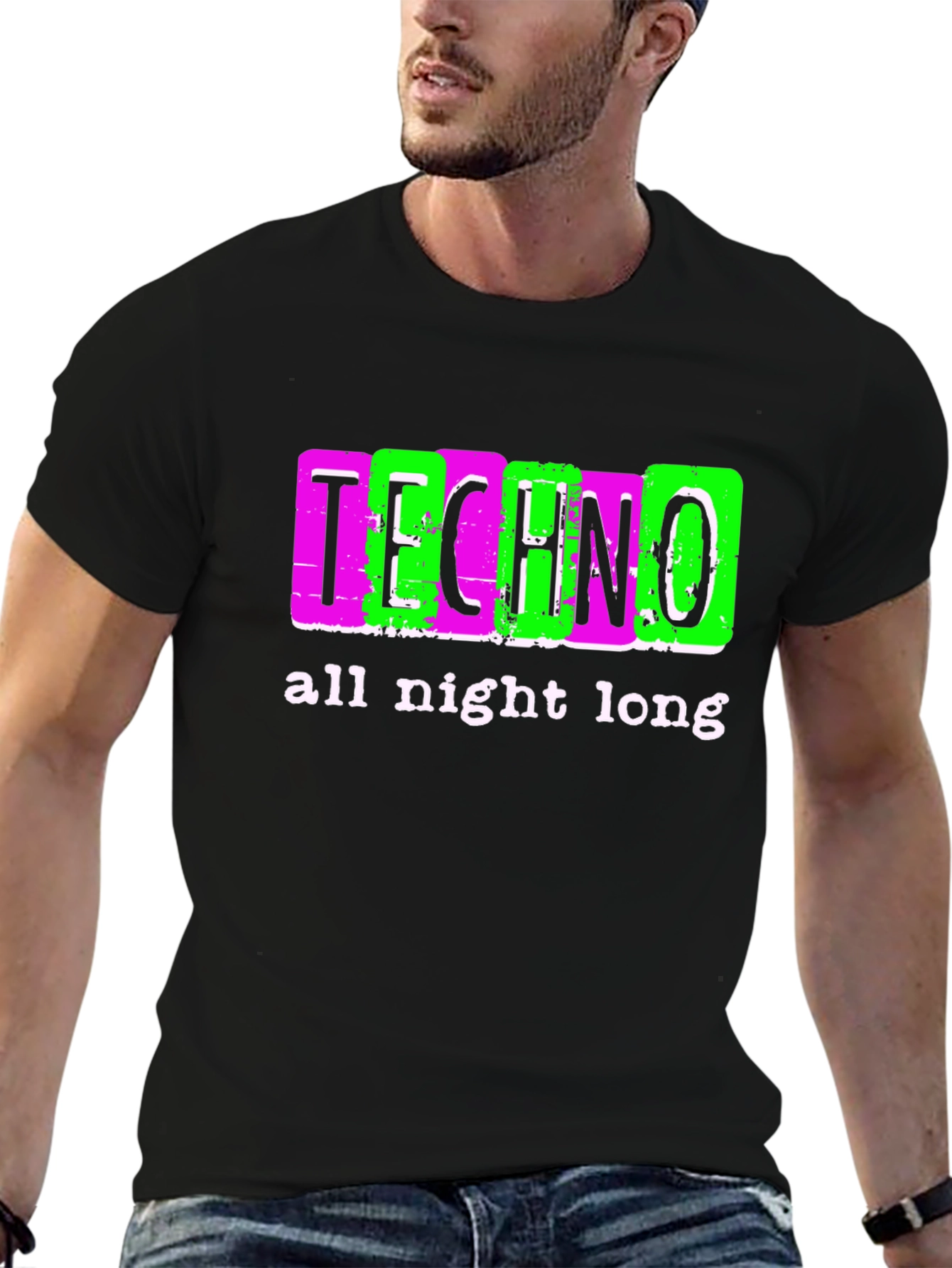 Techno All Night Long Graphic Tee