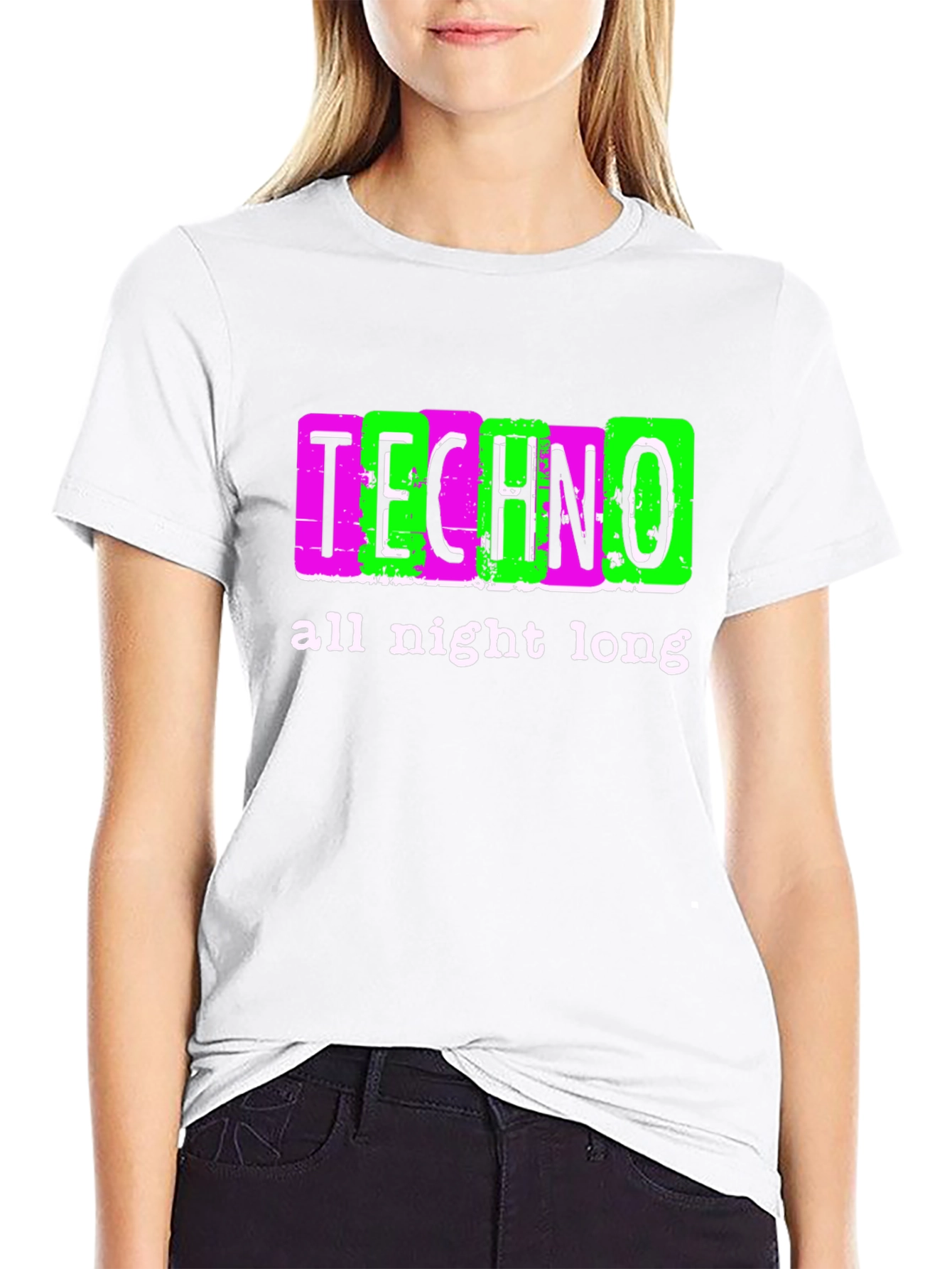 Techno All Night Long Graphic Tee