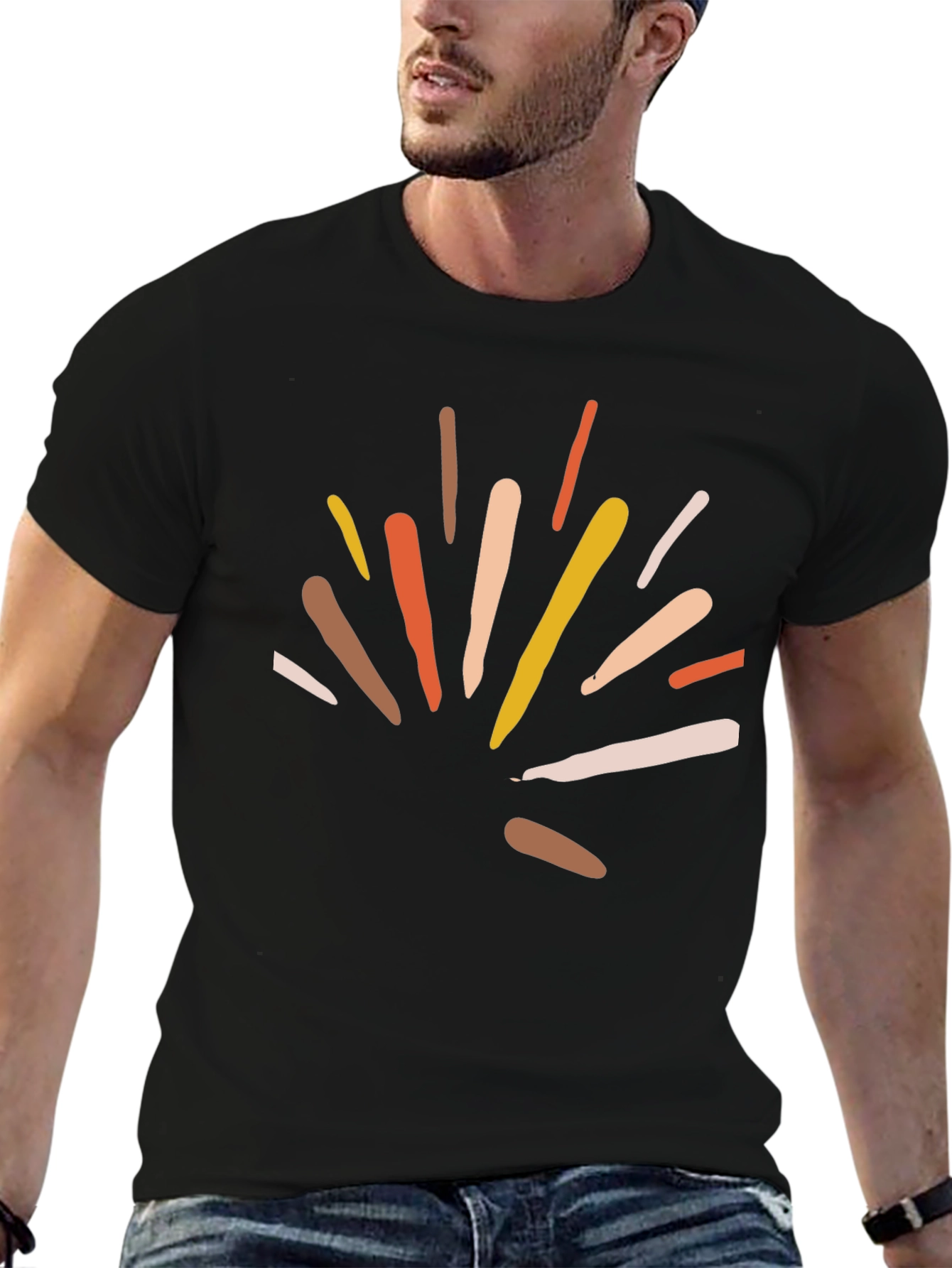 Abstract Graphic Black T-Shirt - Stylish Casual Wear