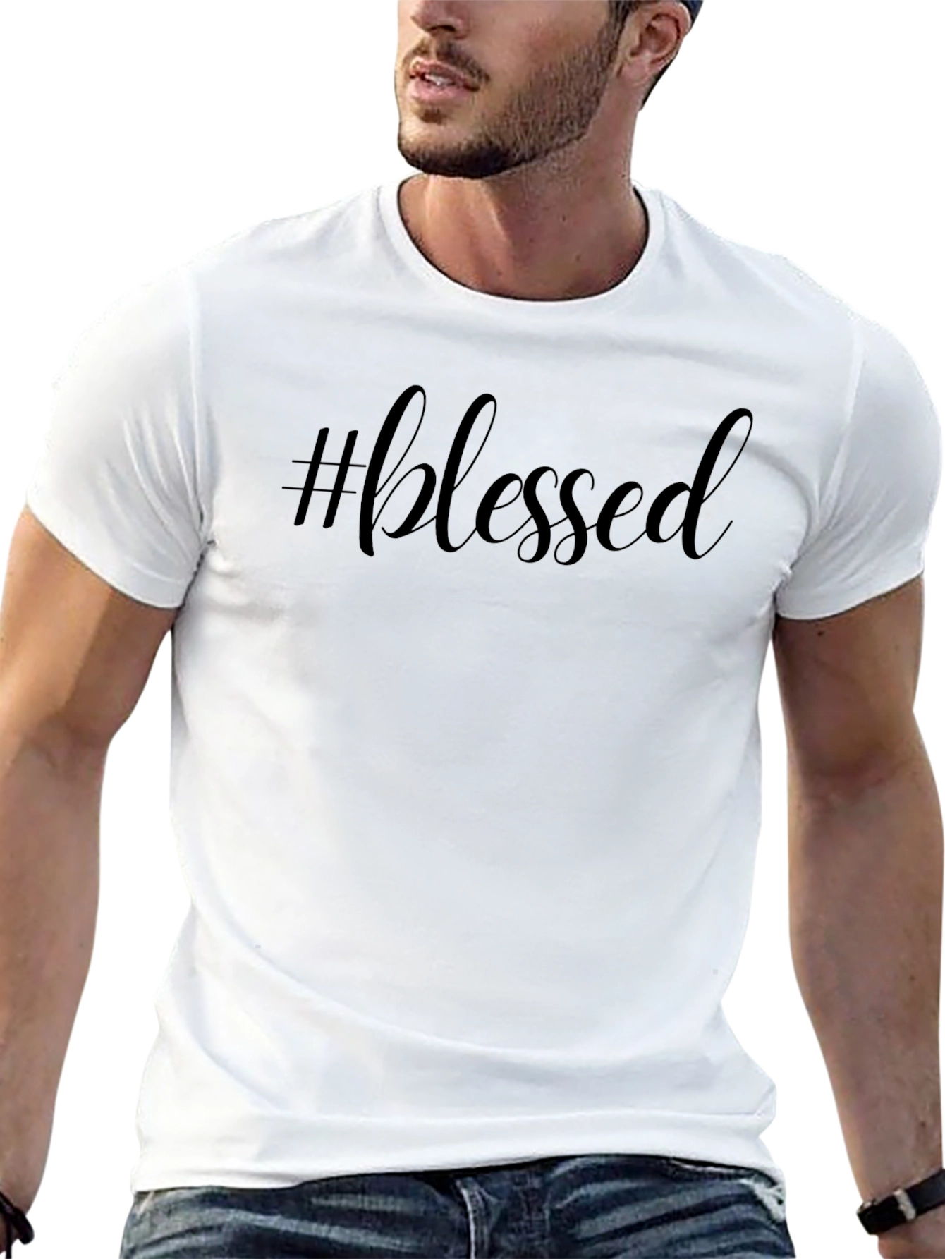 #blessed Black Crew Neck Short Sleeve T-Shirt