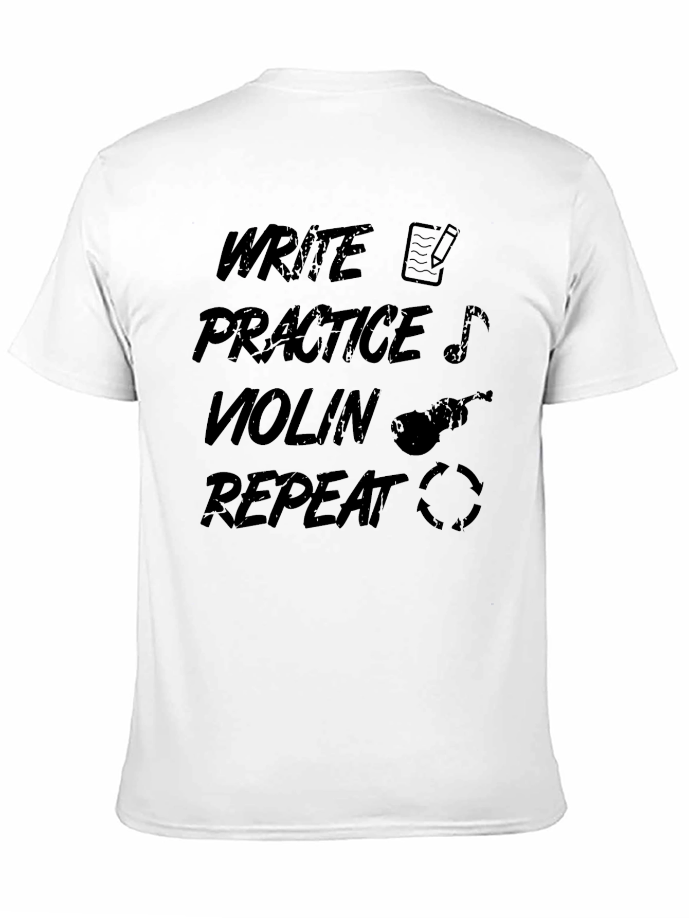 Write Practice Violin Repeat Black Graphic T-Shirt