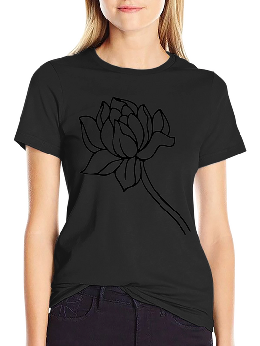 Black Lotus Graphic Tee - Stylish Minimalist Design