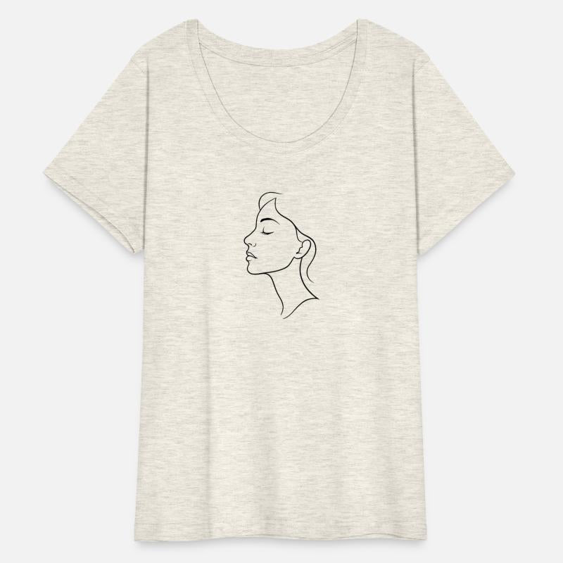 Elegant female silhouette line art