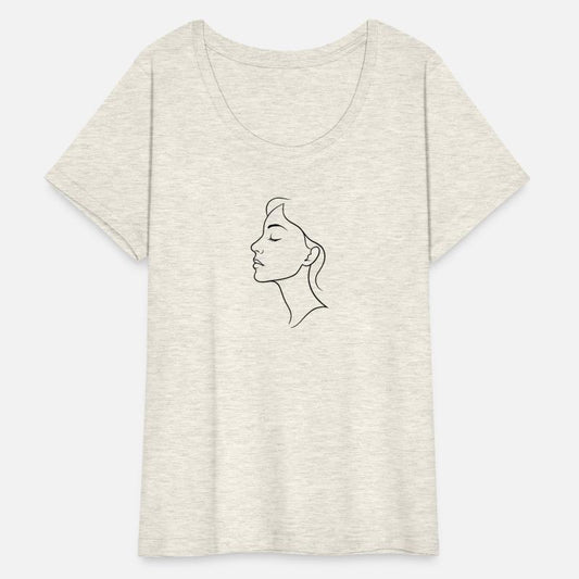 Elegant female silhouette line art