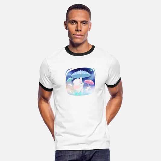 Enjoy Elephant And Rabbit Flying Using Umbrella