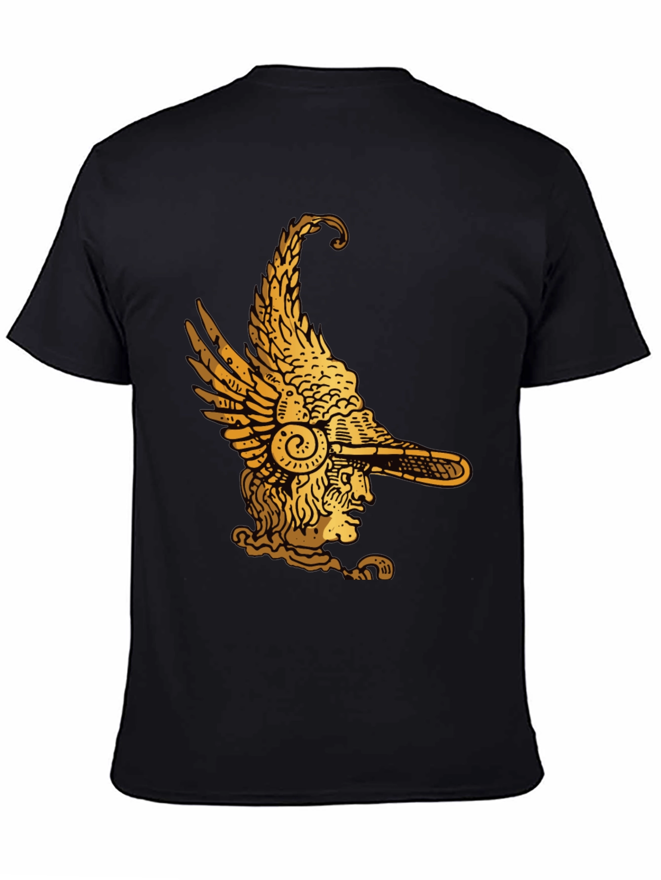 Winged Helmet Graphic Tee - Black Cotton