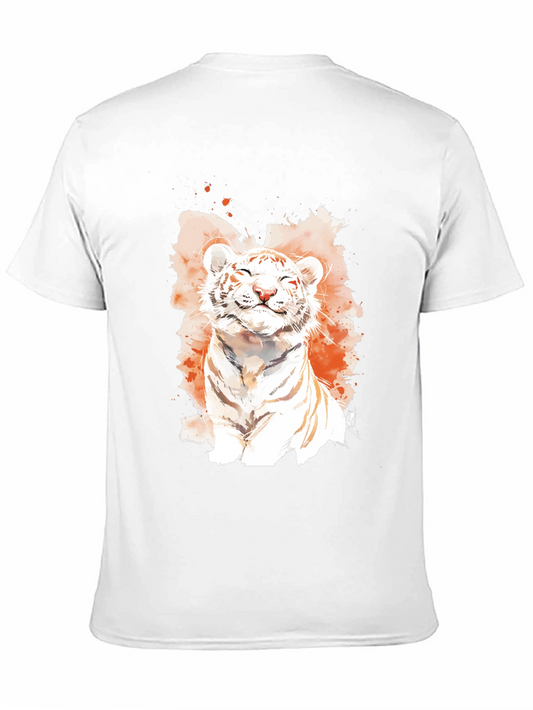Watercolor Tiger Cub Tee - Black Cotton Shirt