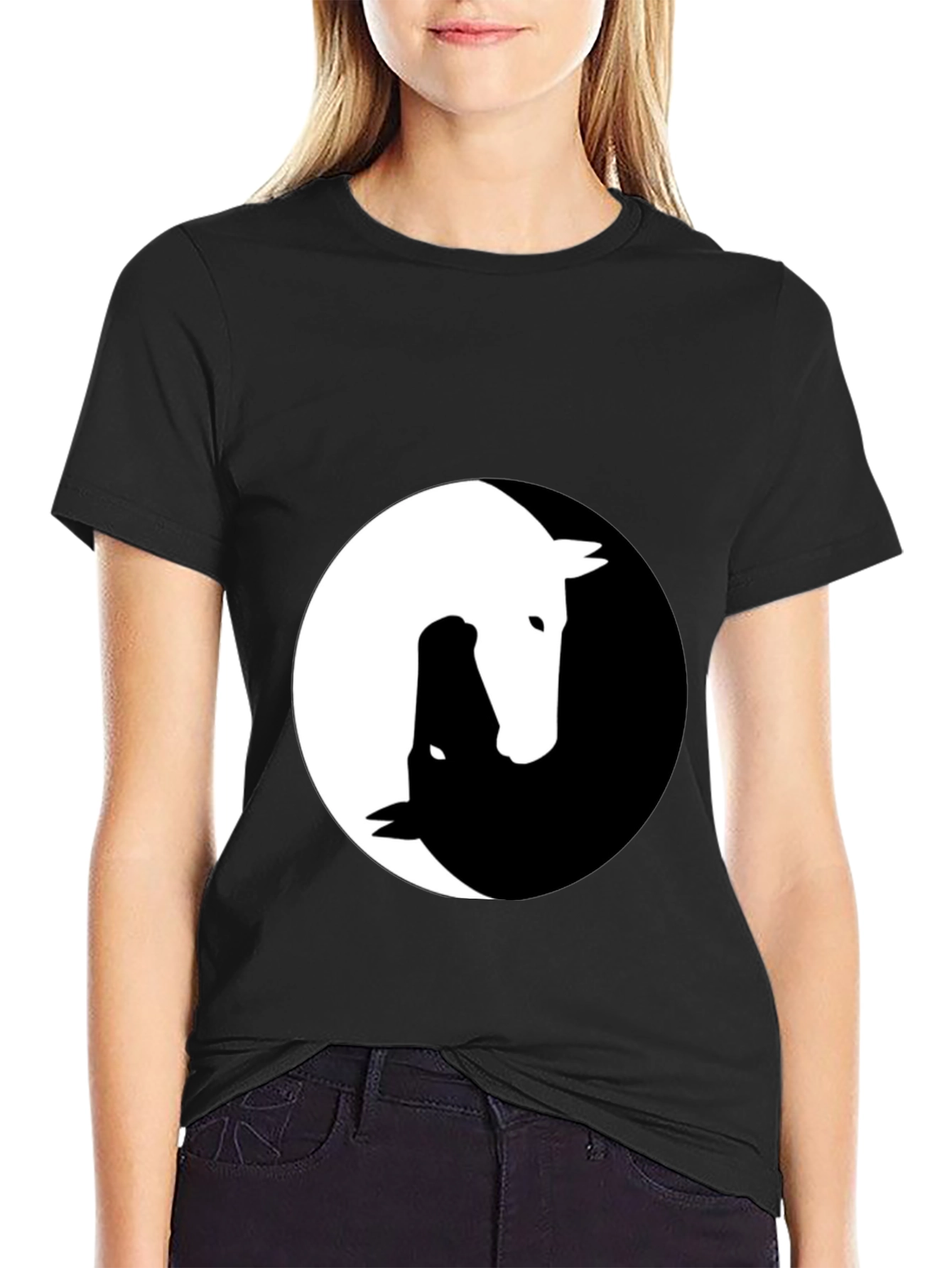 Yin Yang Horse Graphic Tee - Unique Design!