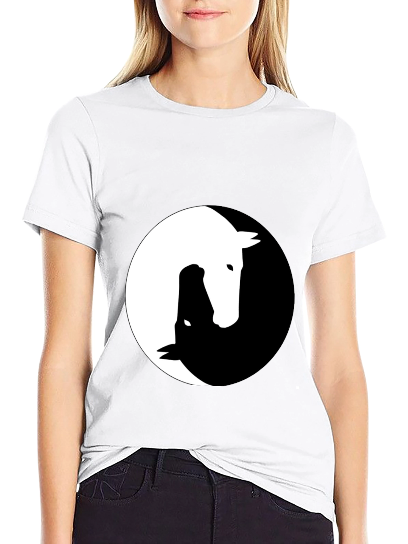 Yin Yang Horse Graphic Tee - Unique Design!