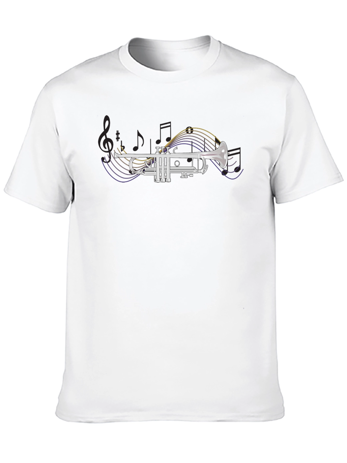 Trumpet Graphic Print Black T-Shirt