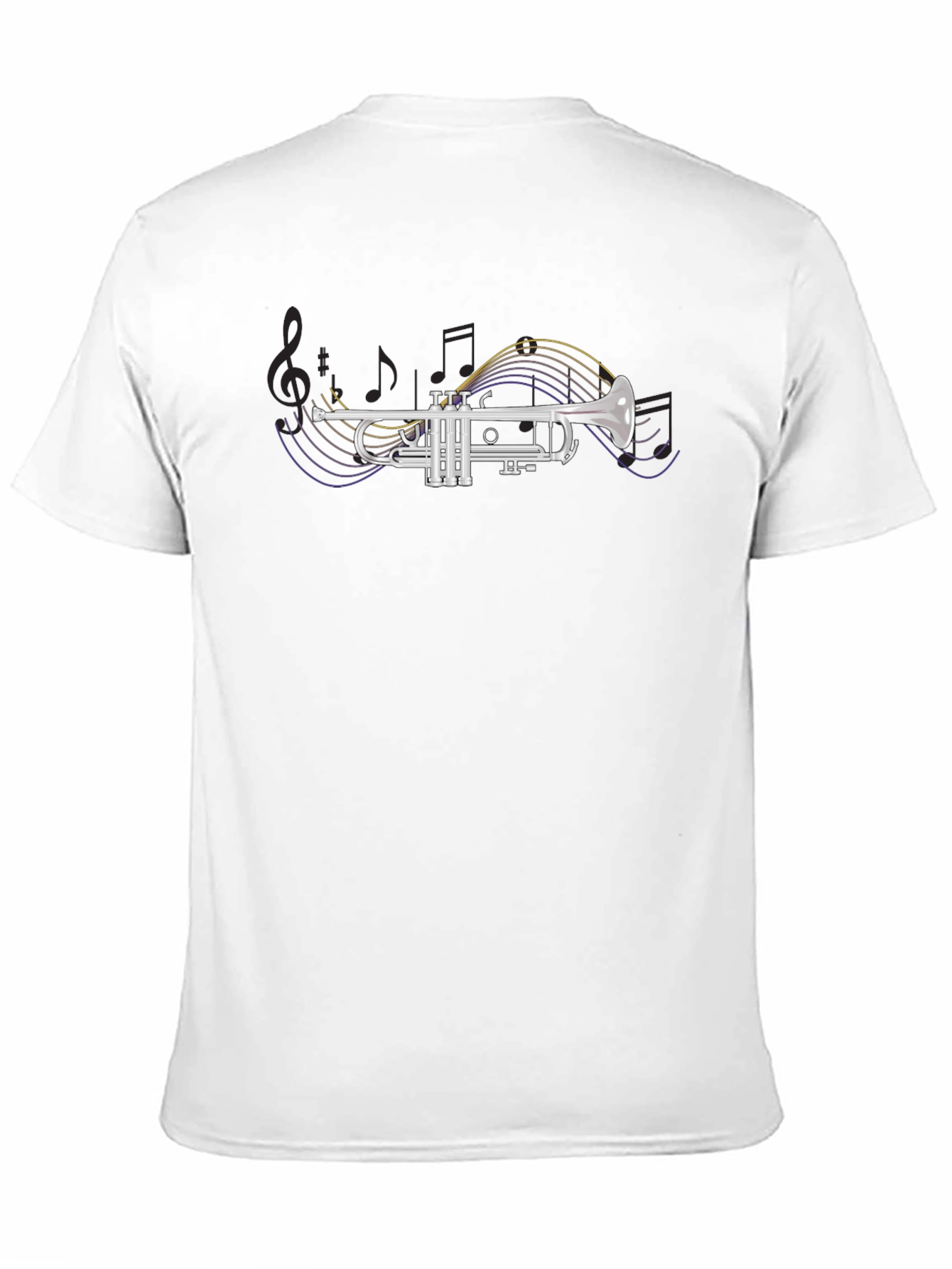 Trumpet Graphic Print Black T-Shirt