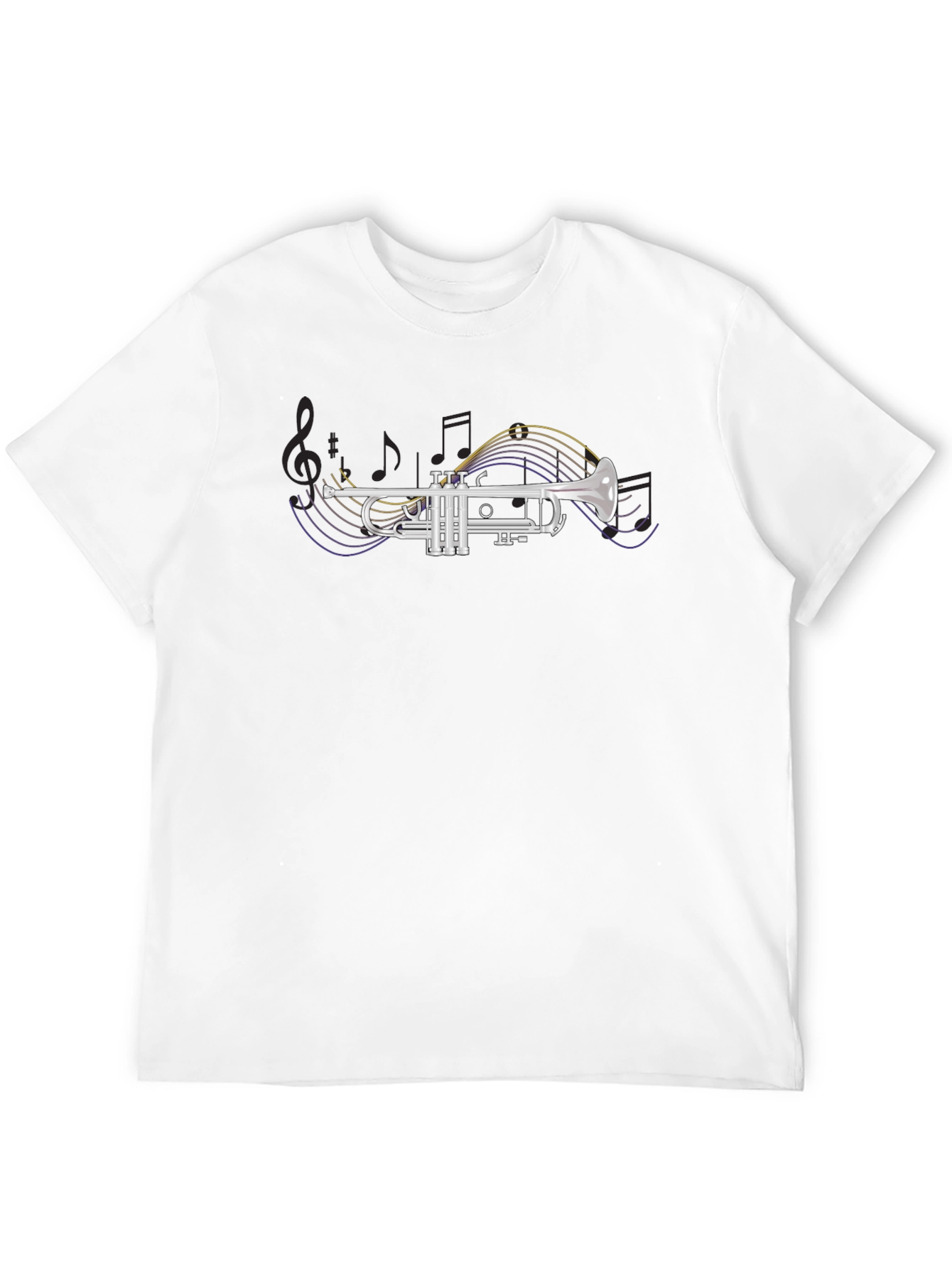 Trumpet Graphic Print Black T-Shirt