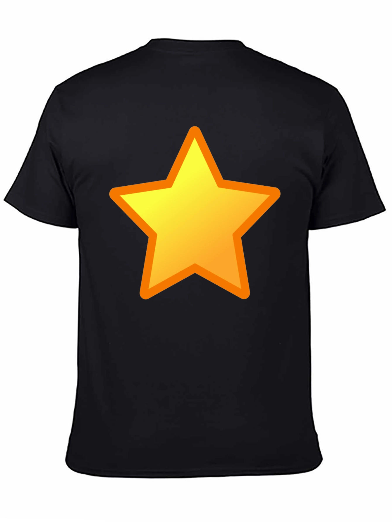 Black T-Shirt with Yellow Star Design