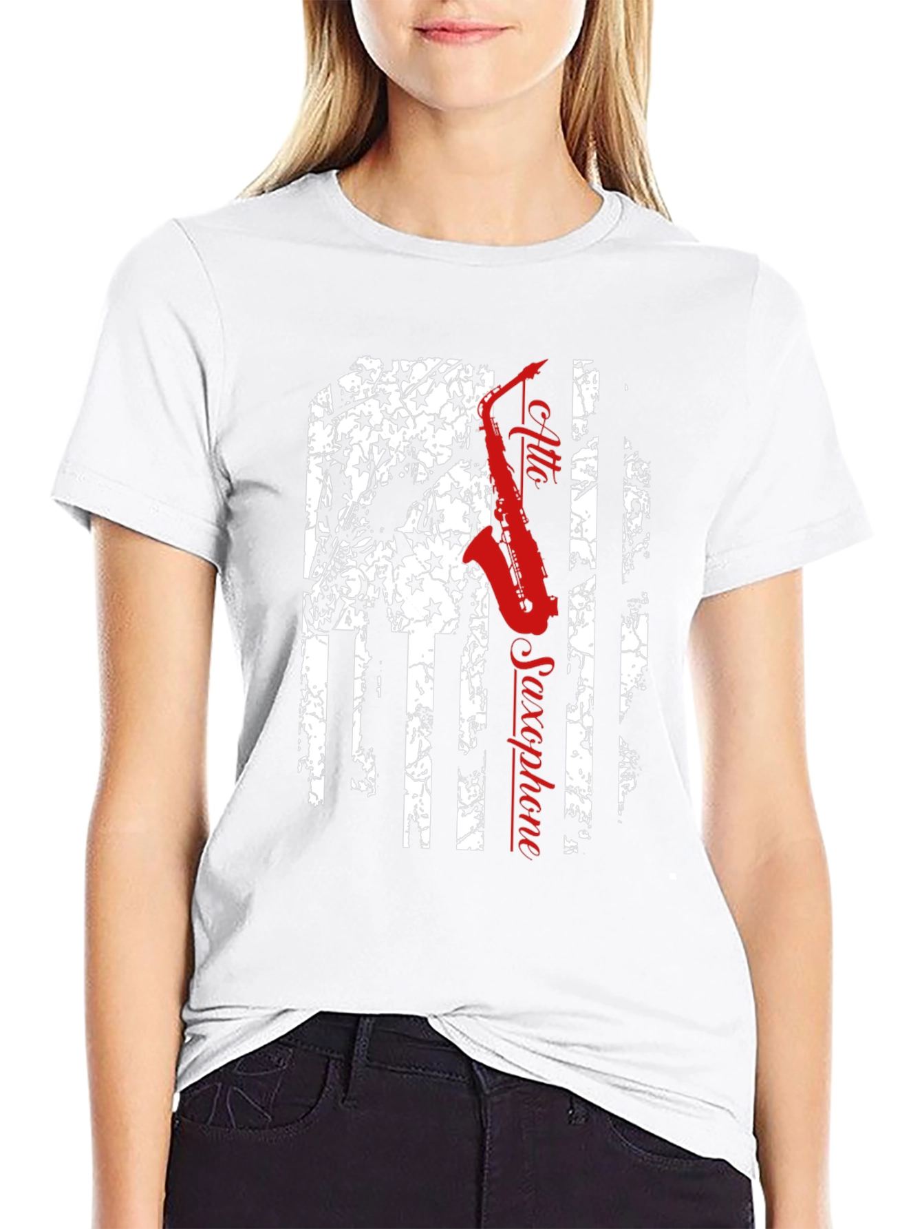 Alto Saxophone American Flag T-Shirt