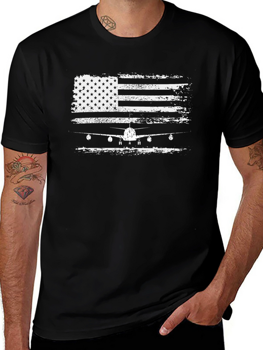 American Flag Airplane Graphic Tee