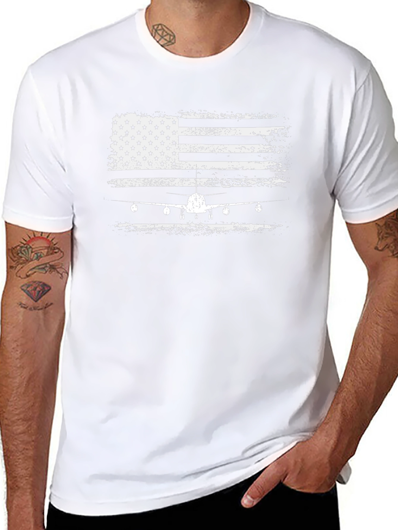 American Flag Airplane Graphic Tee