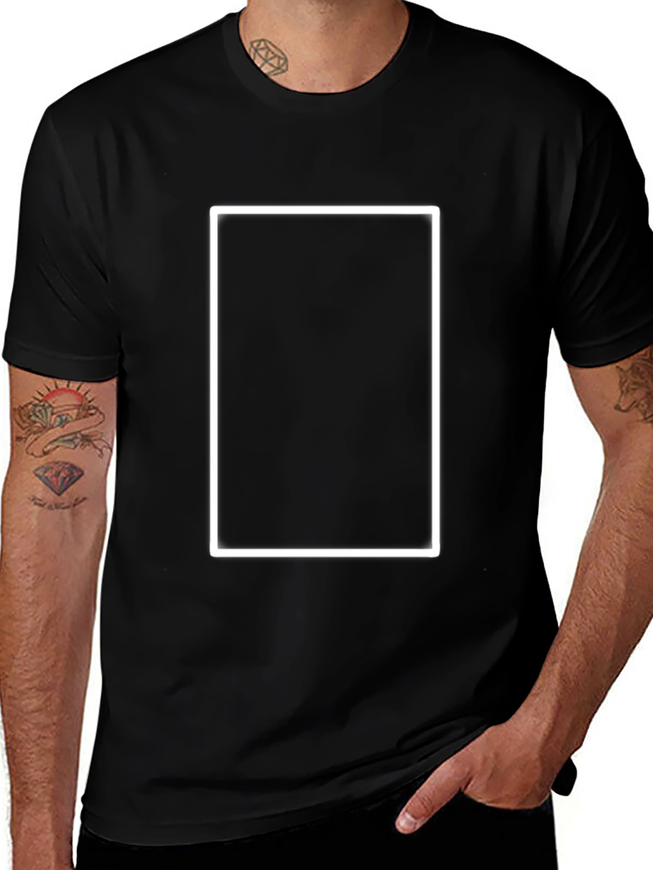Black T-Shirt with White Frame