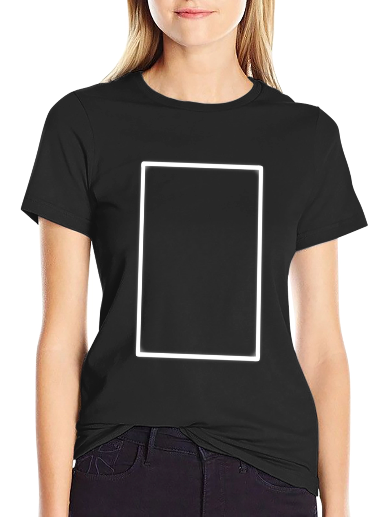 Black T-Shirt with White Frame