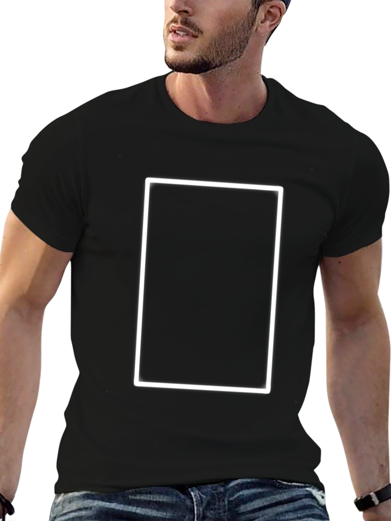 Black T-Shirt with White Frame