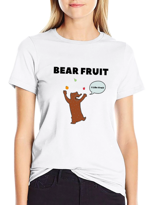 Bear Fruit Graphic Tee - Funny Cartoon Bear Design
