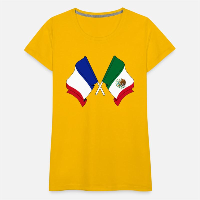 Flag of France and flag of Mexico crossed