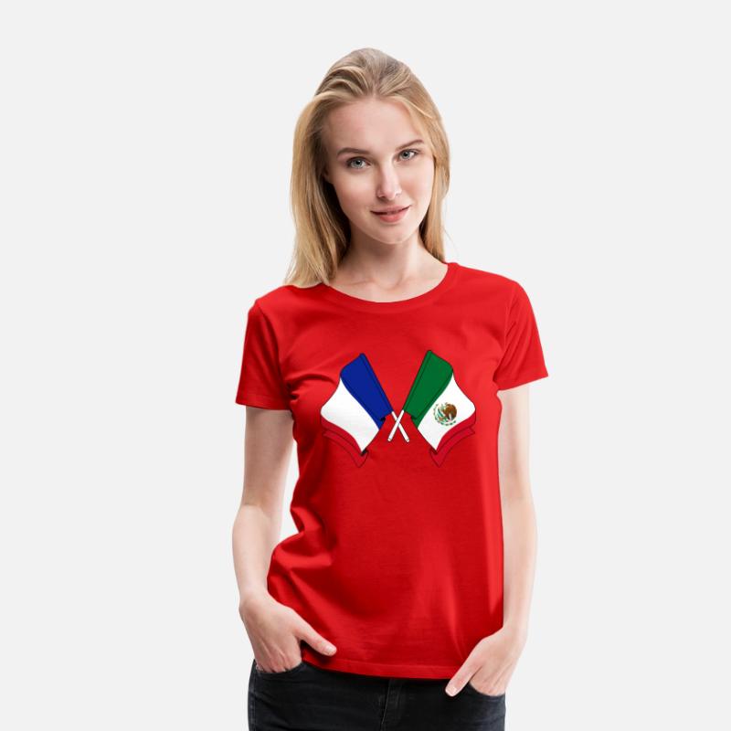 Flag of France and flag of Mexico crossed