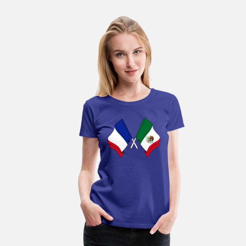 Flag of France and flag of Mexico crossed