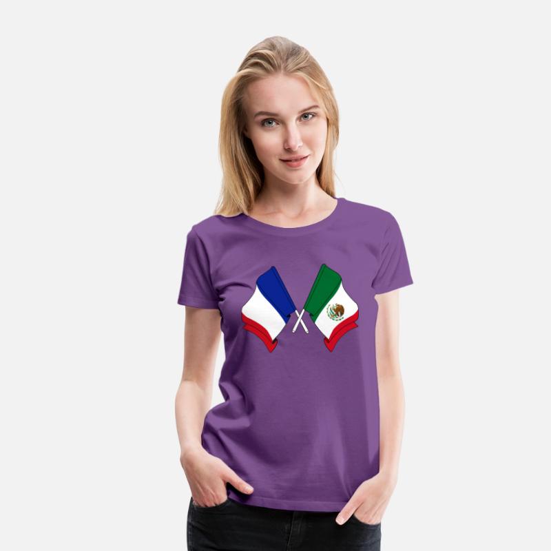 Flag of France and flag of Mexico crossed