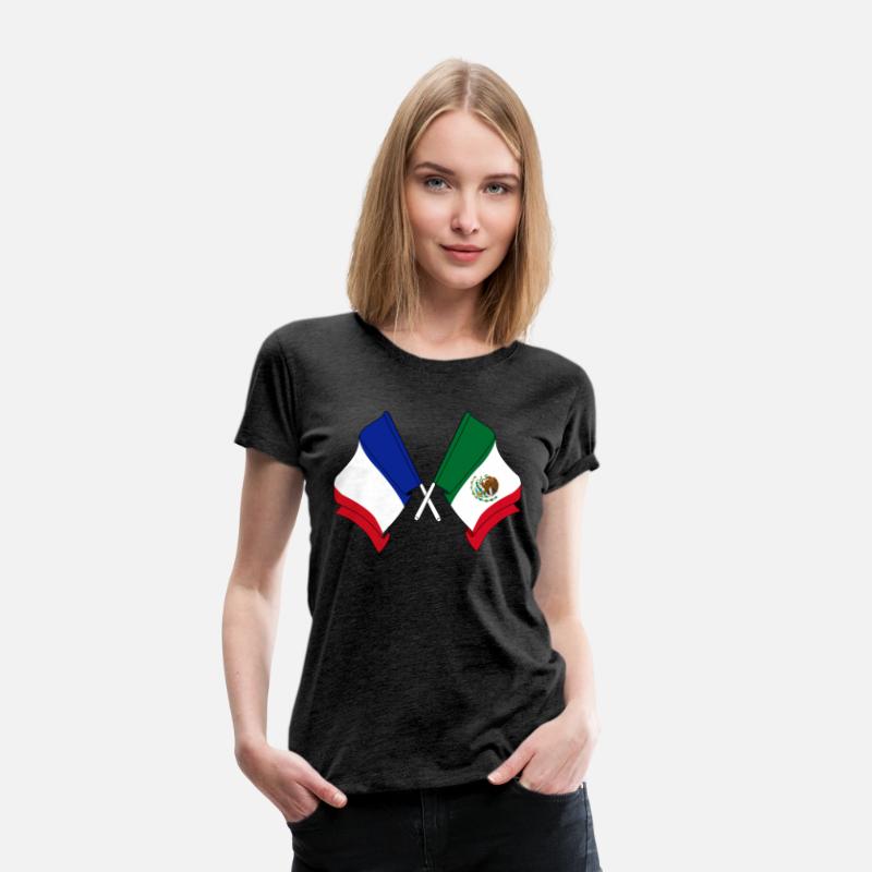 Flag of France and flag of Mexico crossed