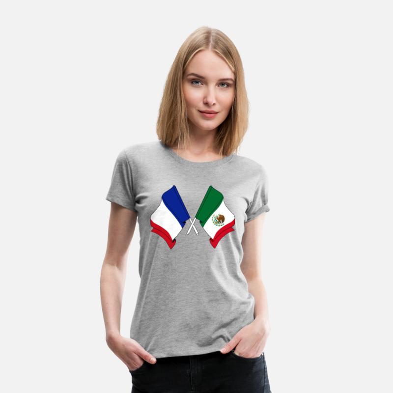 Flag of France and flag of Mexico crossed