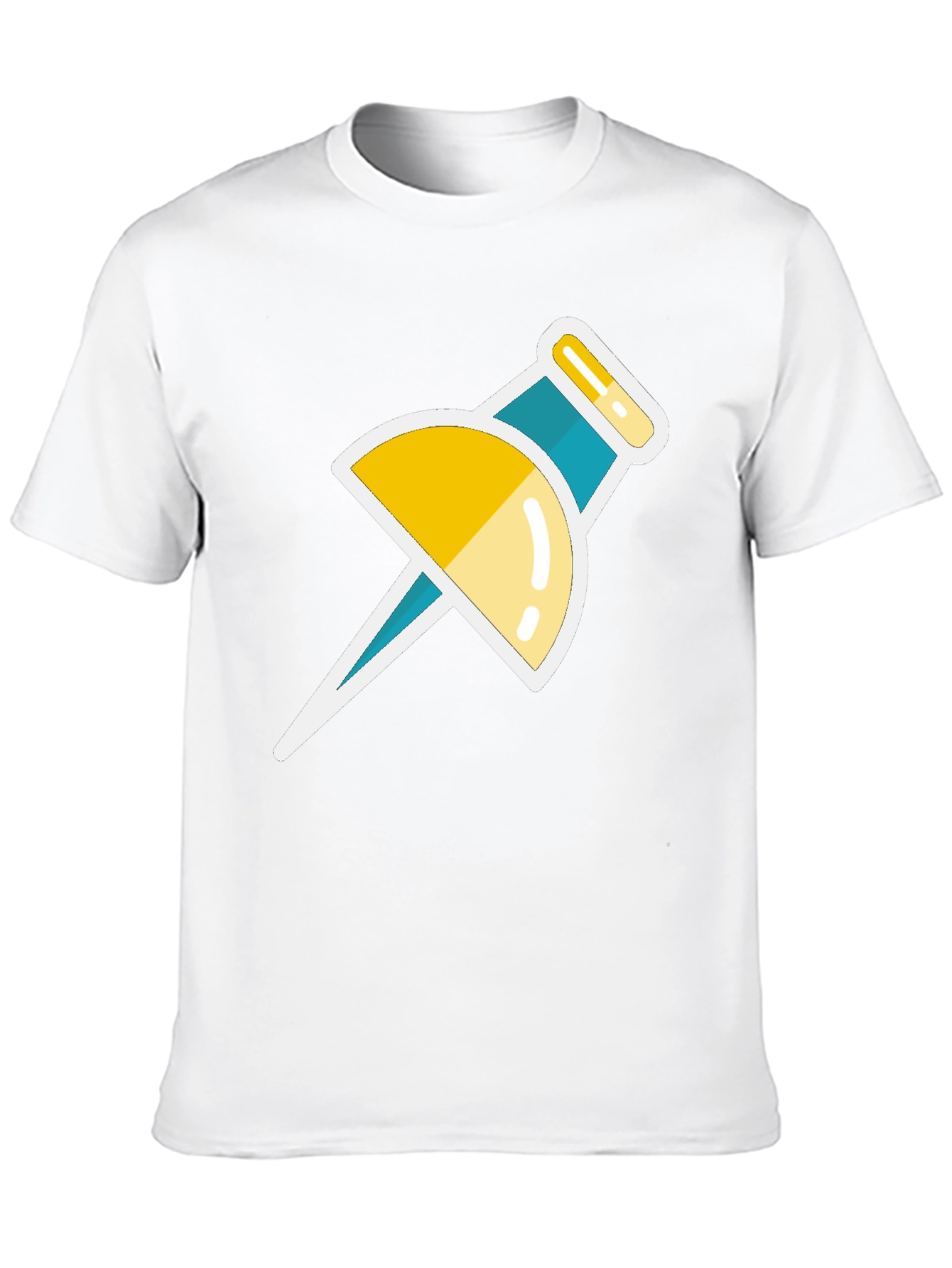 Trendy Push Pin Graphic Tee - Black Casual T-Shirt