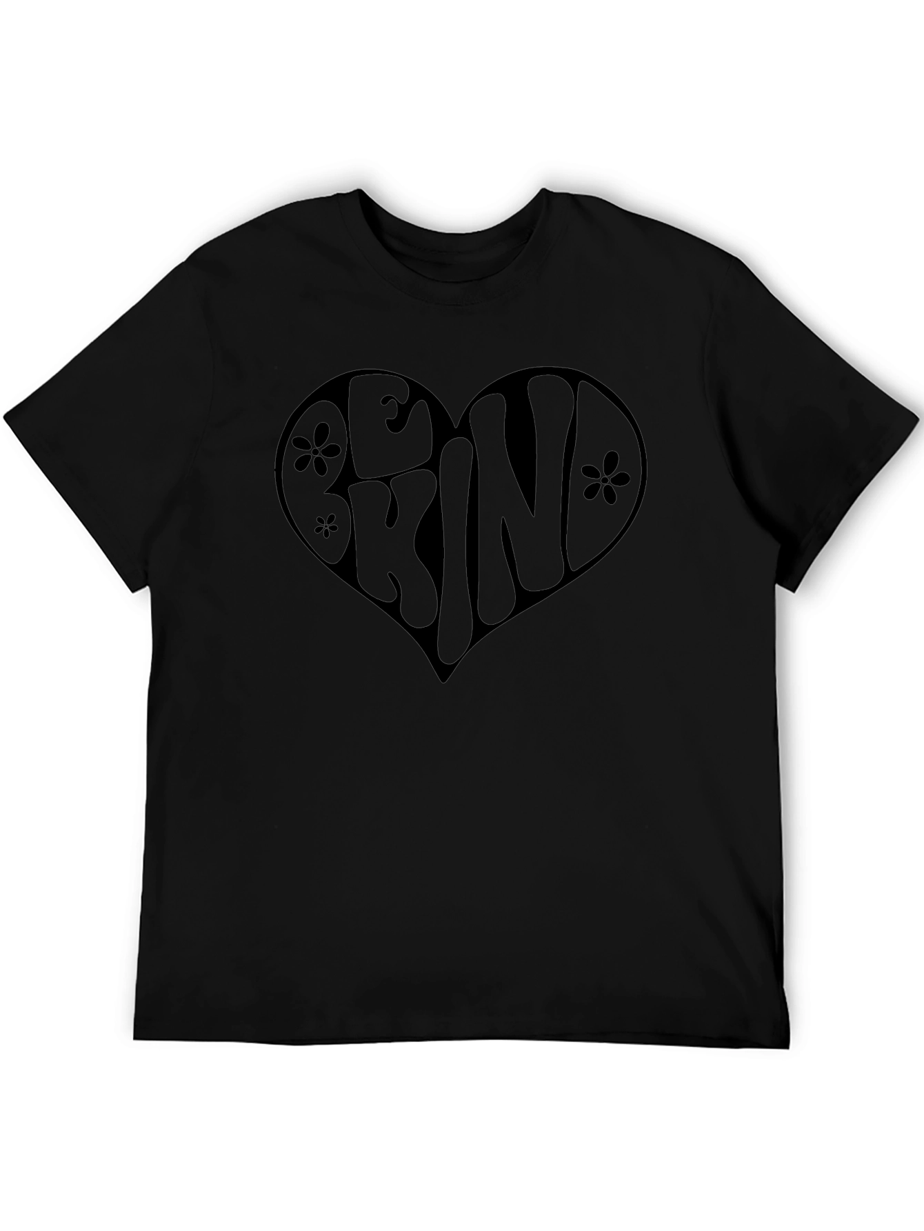 Be Kind Heart Graphic Tee - Black