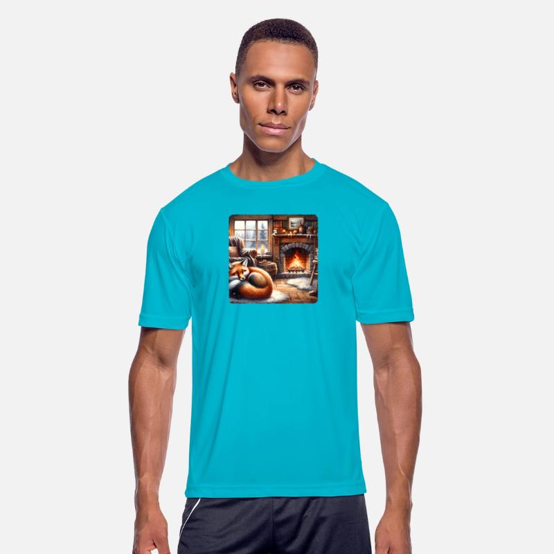 Fox Asleep Fireplace Snow Cozy