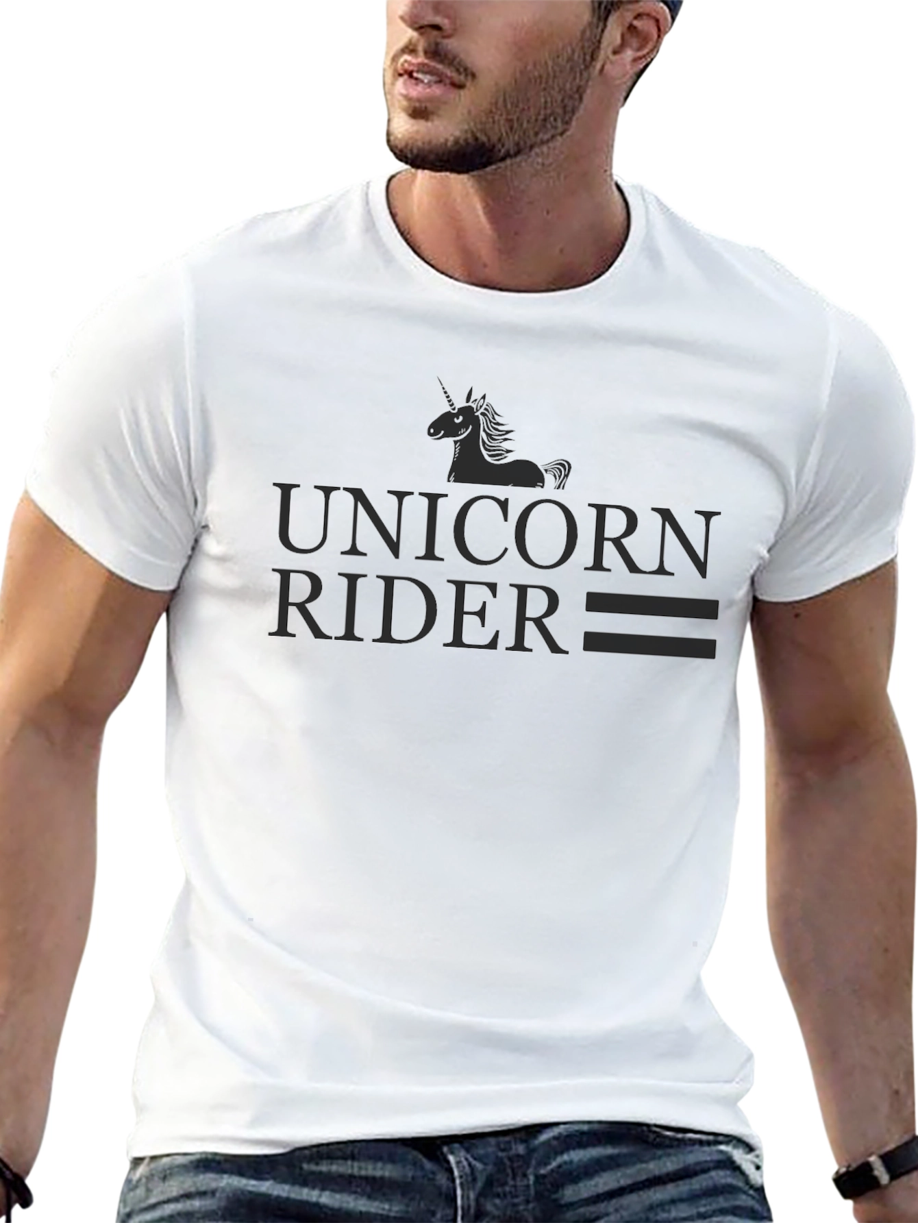 Unicorn Rider Graphic T-Shirt - Black