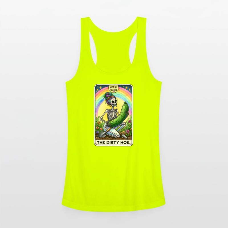 Funny Gardening Skeleton Tarot Card The Dirty Hoe