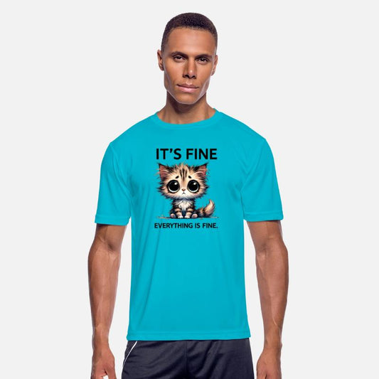 Funny Sarcastic Cat Design - Everything is Fine T-