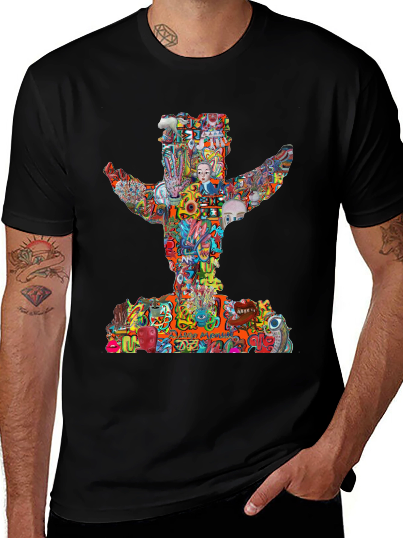 Abstract Graphic Print Crew Neck T-Shirt