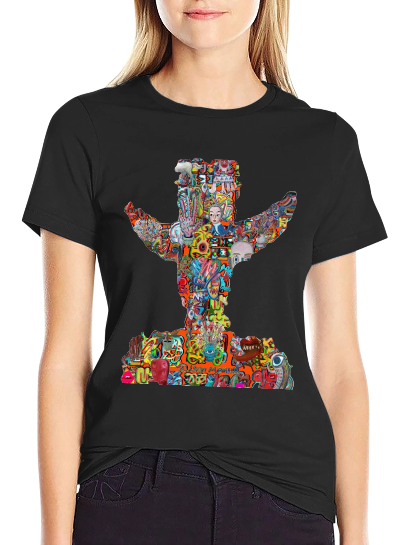 Abstract Graphic Print Crew Neck T-Shirt